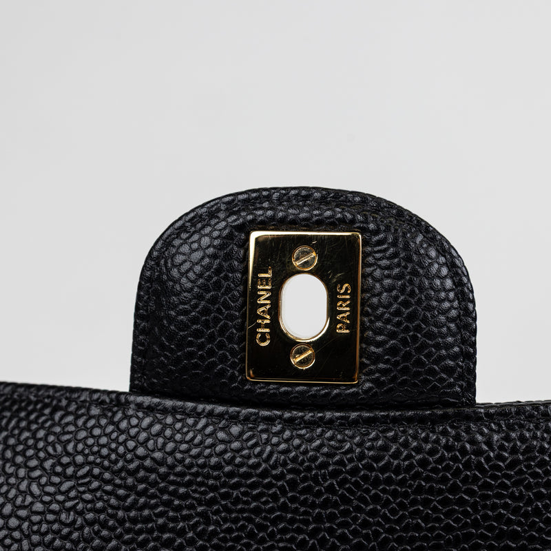 Chanel Black Caviar Leather Classic Double Flap Bag Jumbo GHW
