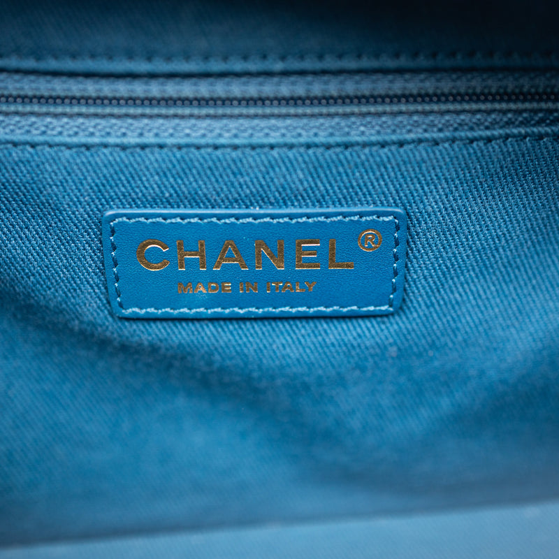 Chanel Blue Leather Coco Curve Vanity Case