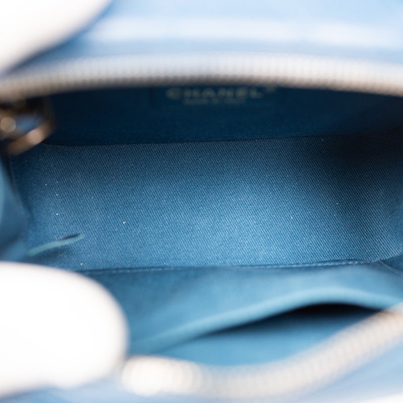 Chanel Blue Leather Coco Curve Vanity Case