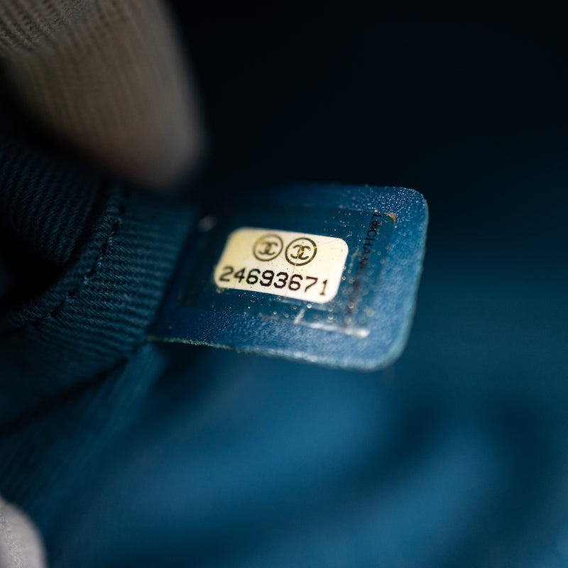 Chanel Blue Leather Coco Curve Vanity Case