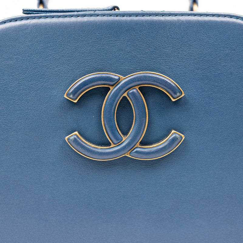Chanel Blue Leather Coco Curve Vanity Case