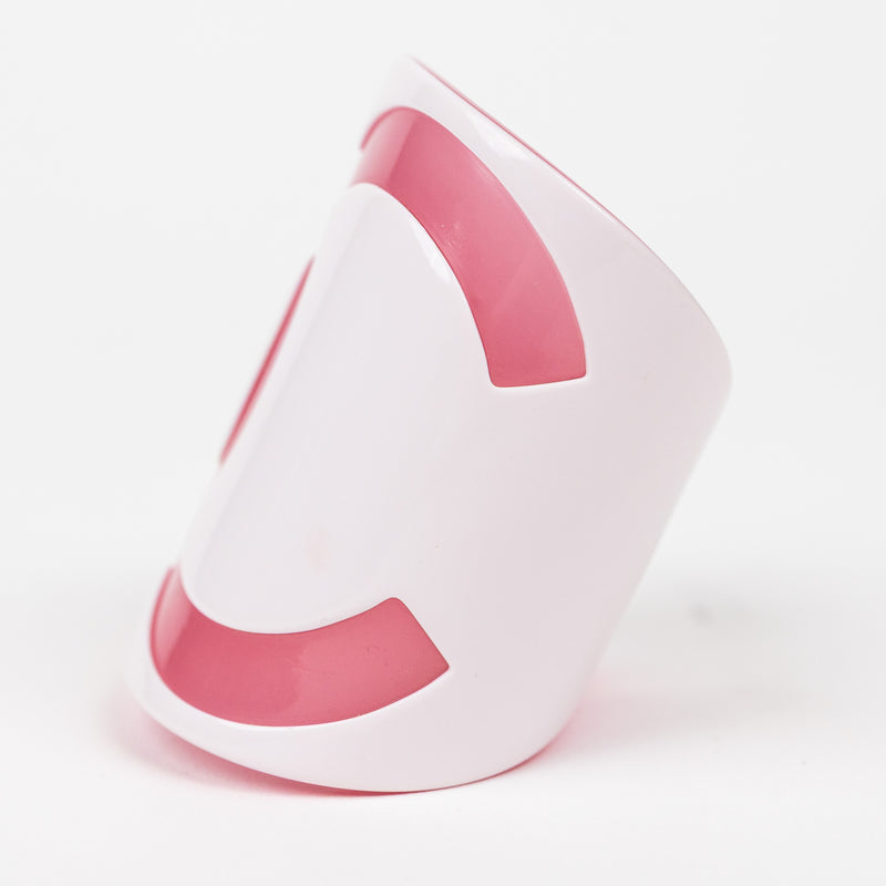 Chanel White and Pink Resin Cuff Bracelet