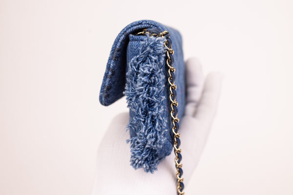 Chanel Blue Denim Quilted Mood Belt Bag