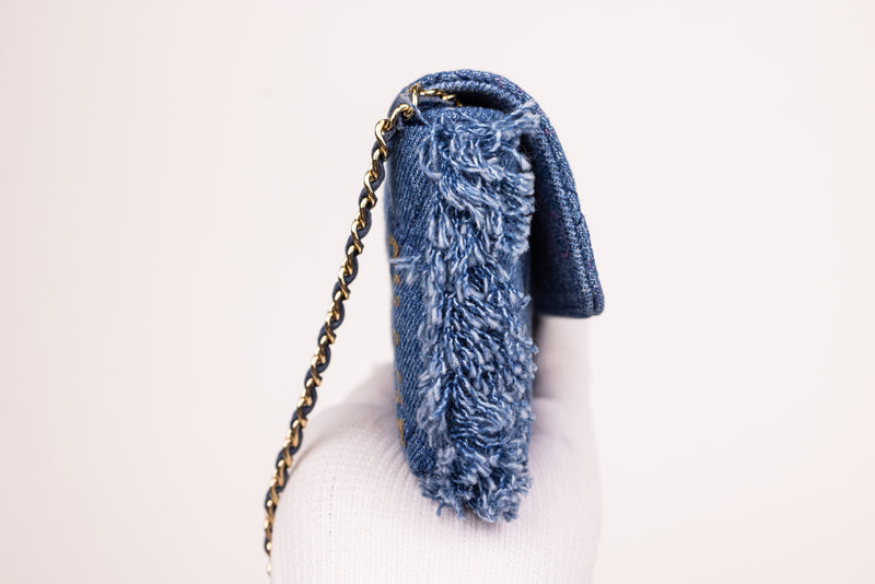 Chanel Blue Denim Quilted Mood Belt Bag