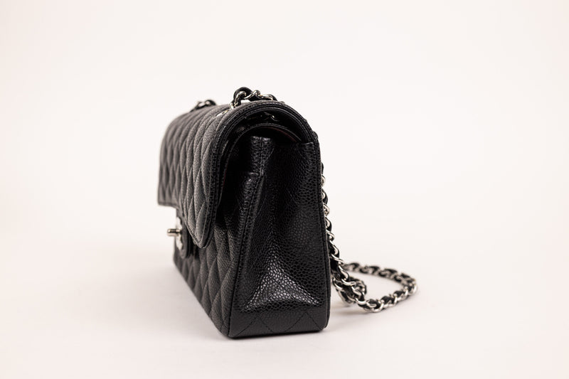 Chanel Black Classic Caviar Small Double Flap Handbag
