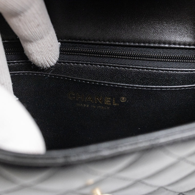 Chanel Black Lambskin Classic Single Flap Rectangular Mini Bag GHW