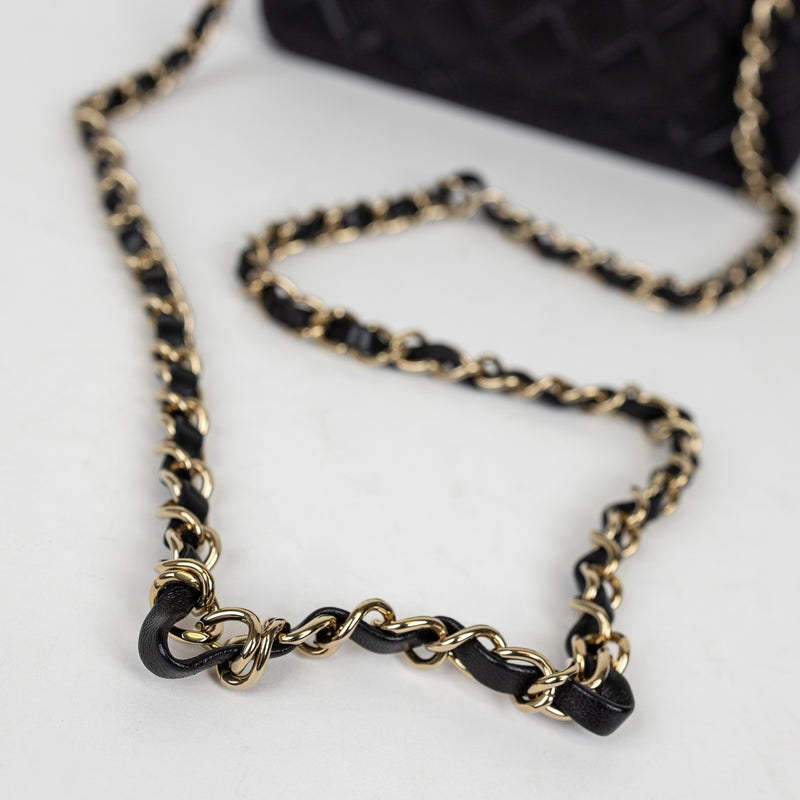 Chanel Black Lambskin Classic Single Flap Rectangular Mini Bag GHW