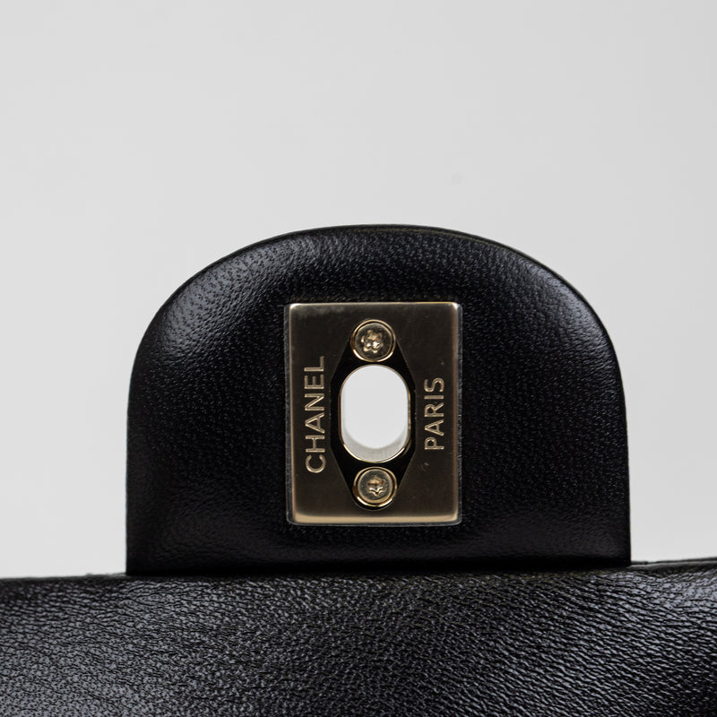 Chanel Black Lambskin Classic Single Flap Rectangular Mini Bag GHW