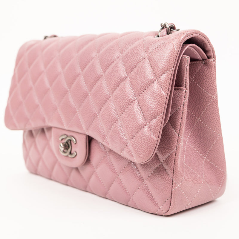 Chanel Jumbo Caviar Purple Double Flap Bag