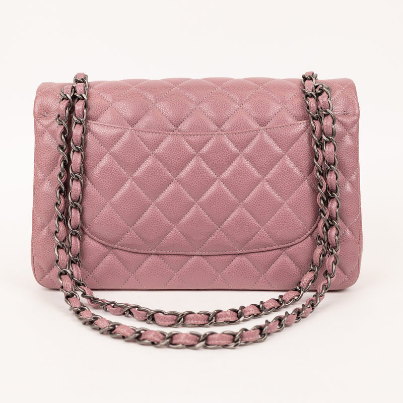 Chanel Jumbo Caviar Purple Double Flap Bag