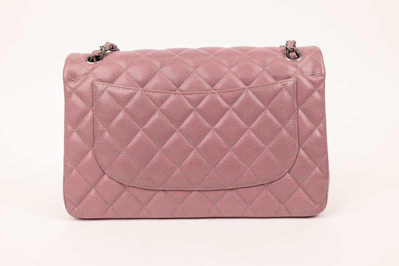 Chanel Jumbo Caviar Purple Double Flap Bag