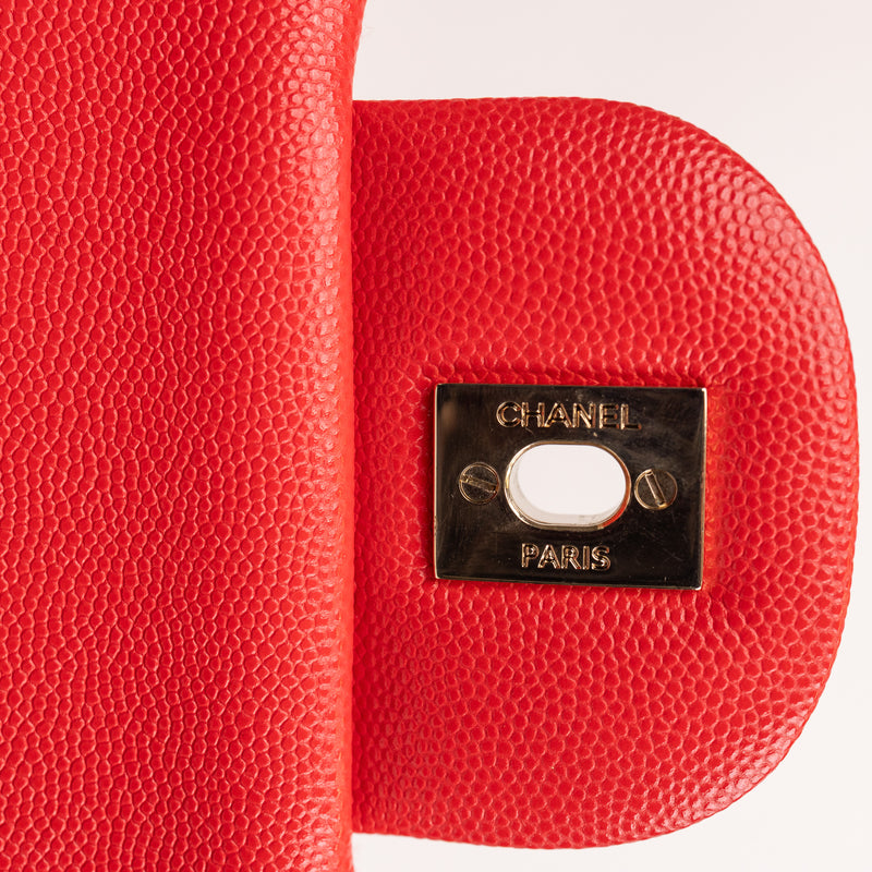 Chanel Jumbo Caviar Red Double Flap Bag