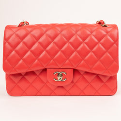 Chanel Jumbo Caviar Red Double Flap Bag
