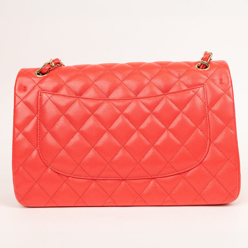Chanel Jumbo Caviar Red Double Flap Bag
