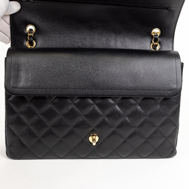 Chanel Black Caviar Leather Classic Double Flap Bag GHW