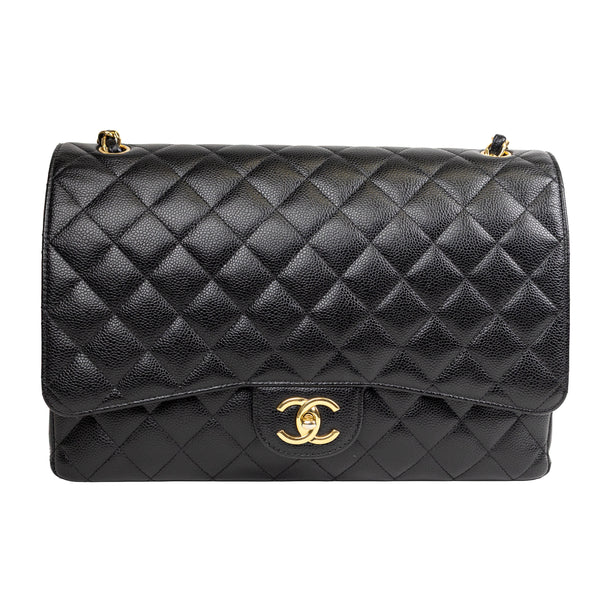 Chanel Black Caviar Leather Classic Double Flap Bag GHW
