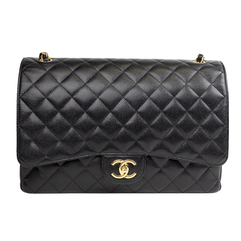 Chanel Black Caviar Leather Classic Double Flap Bag GHW