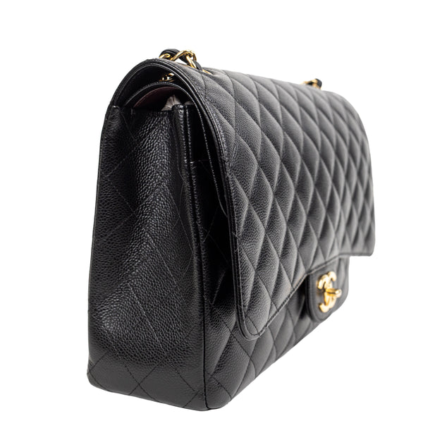 Chanel Black Caviar Leather Classic Double Flap Bag GHW