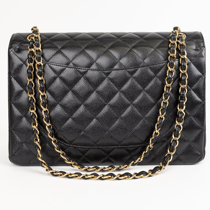 Chanel Black Caviar Leather Classic Double Flap Bag GHW