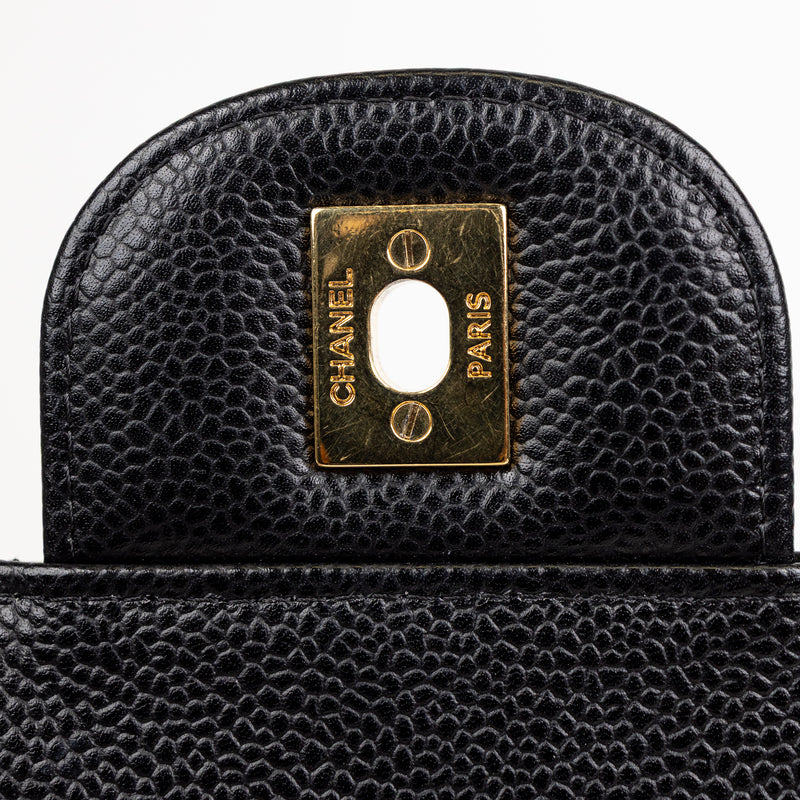 Chanel Black Caviar Leather Classic Double Flap Bag GHW