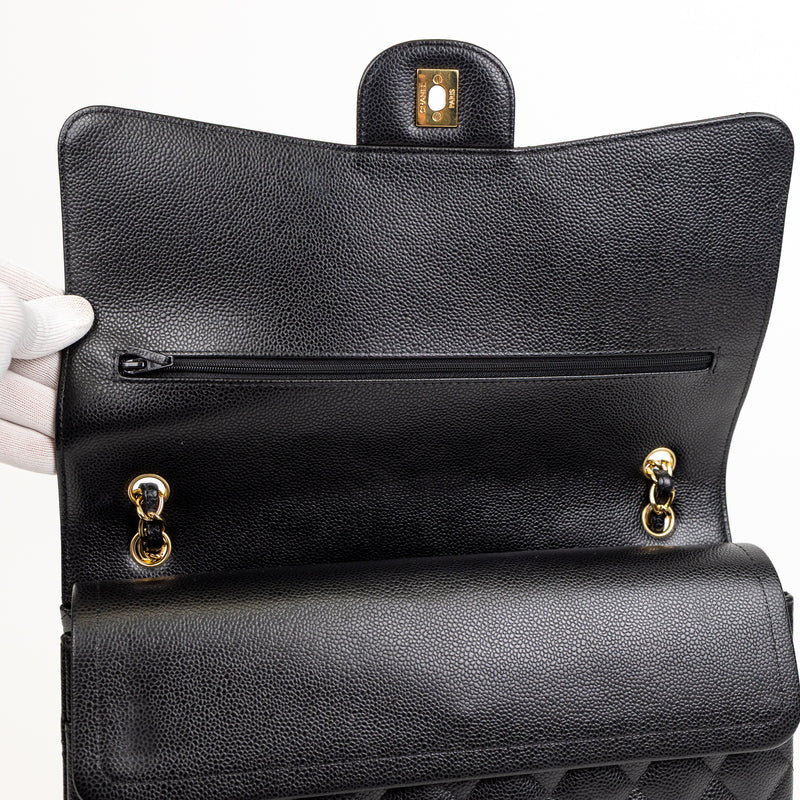 Chanel Black Caviar Leather Classic Double Flap Bag GHW