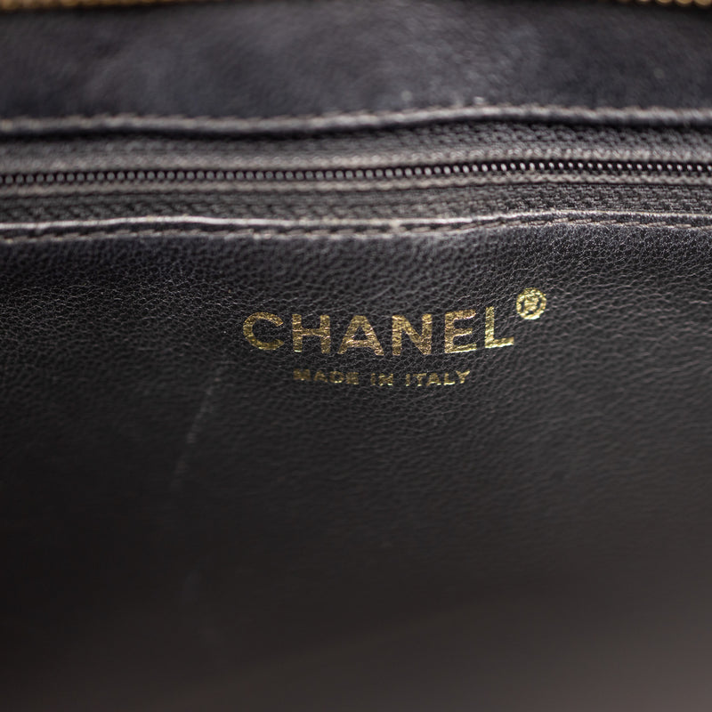 Chanel Medallion Caviar Black Leather Tote Bag
