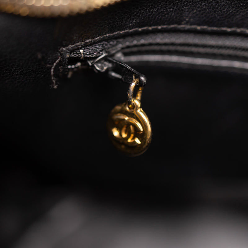 Chanel Medallion Caviar Black Leather Tote Bag