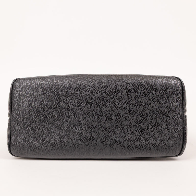 Chanel Medallion Caviar Black Leather Tote Bag