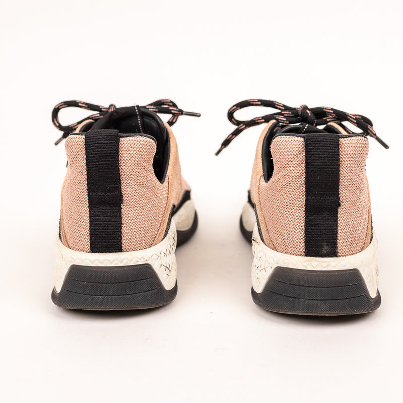 Chanel Beige Pink CC Cap Toe Mesh Sneakers Size 39.5