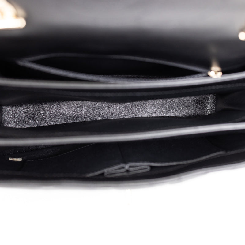 Chanel Black Lambskin Quilted Trendy Top Handle Bag