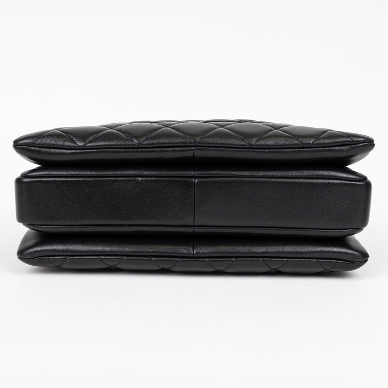 Chanel Black Lambskin Quilted Trendy Top Handle Bag