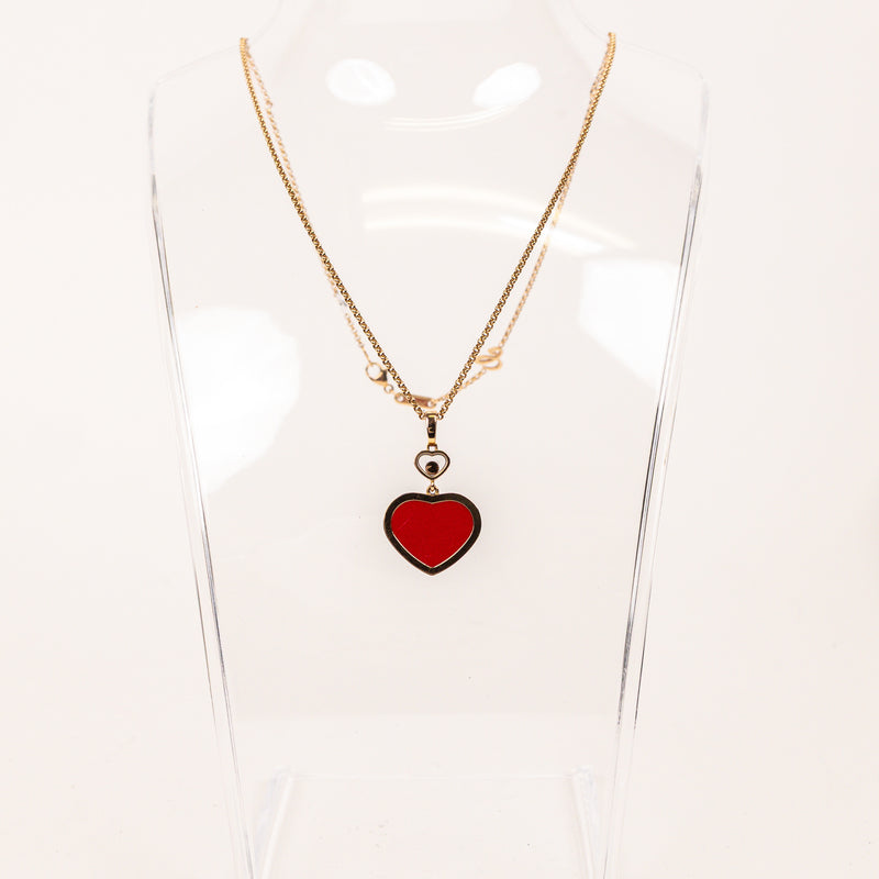 Chopard Red Happy Hearts 18K Gold Necklace