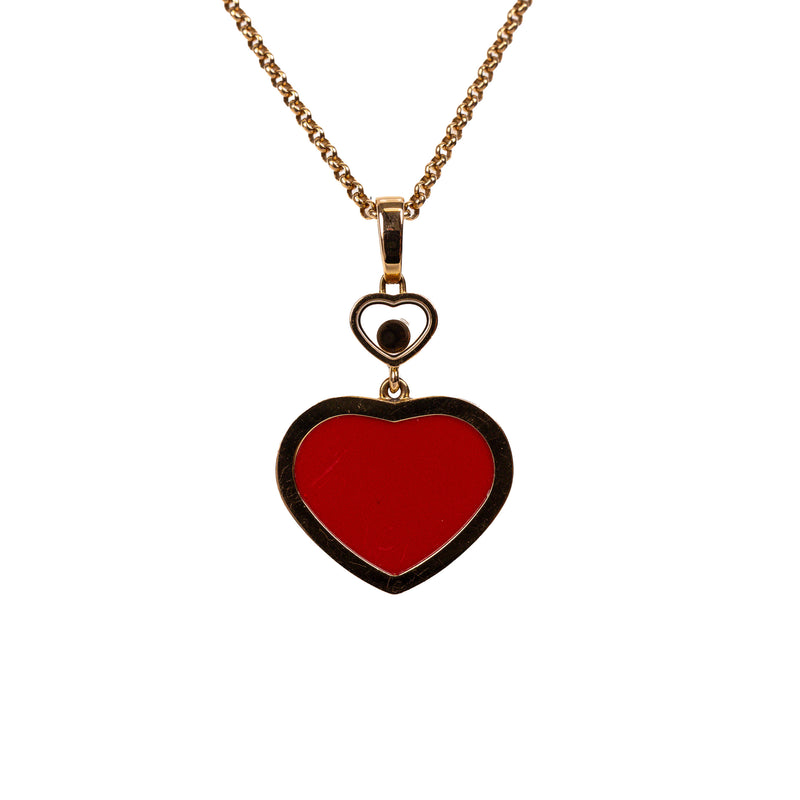 Chopard Red Happy Hearts 18K Gold Necklace