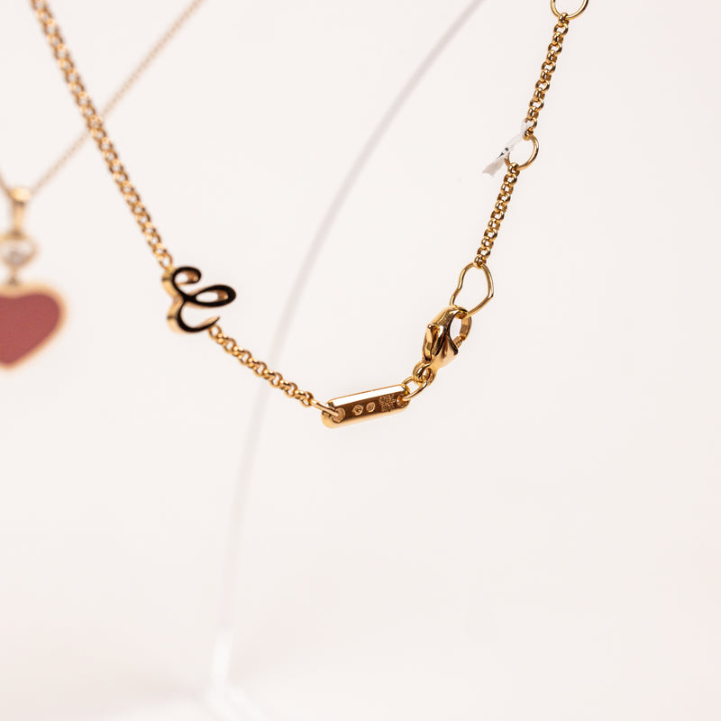 Chopard Red Happy Hearts 18K Gold Necklace