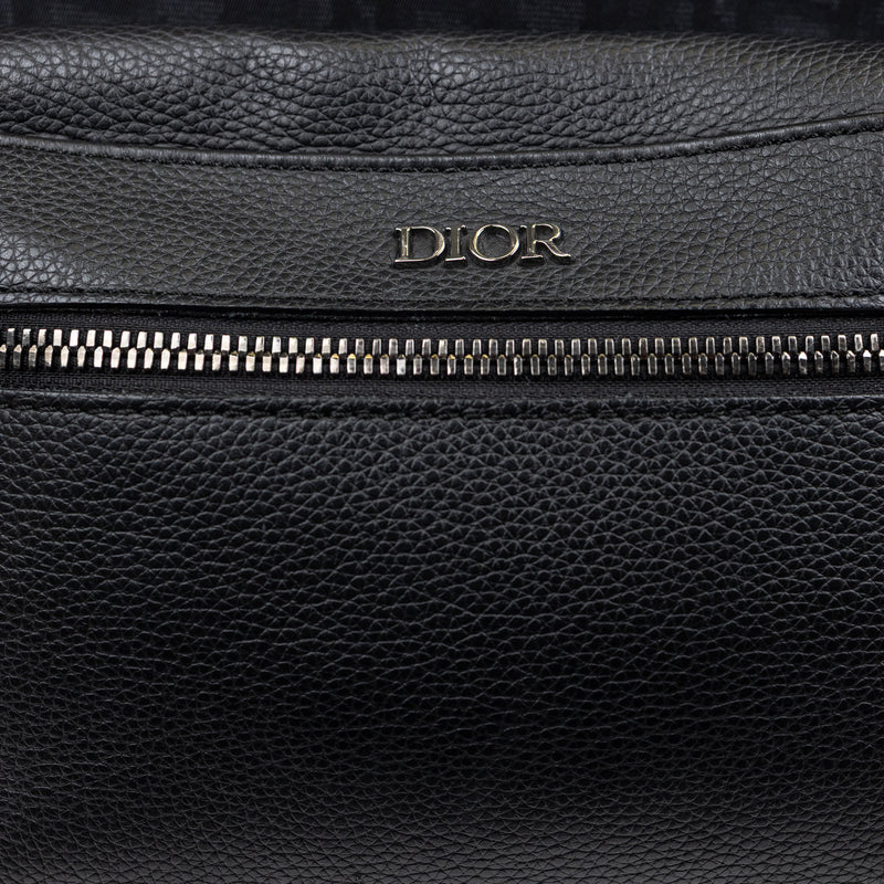 Christian Dior Black Rider Backpack Trotter Print Logo and Leather Trim