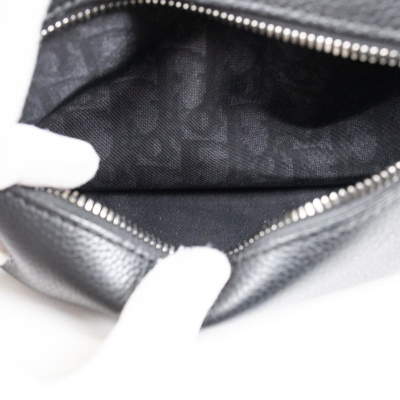 Christian Dior Black Rider Backpack Trotter Print Logo and Leather Trim