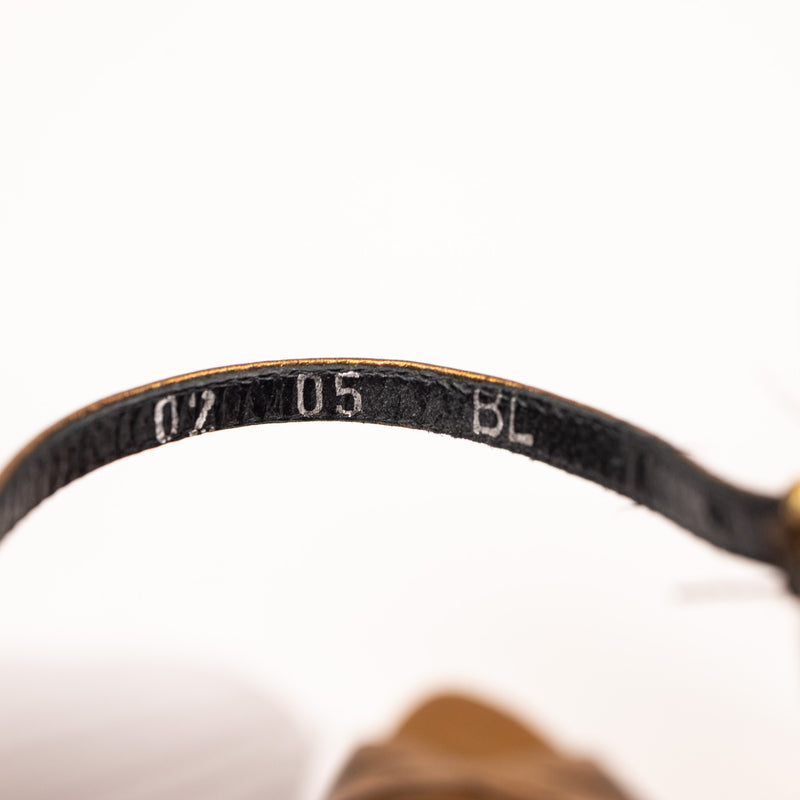 Christian Dior Bronze Gold Leather Cork Wedge Sandals 36