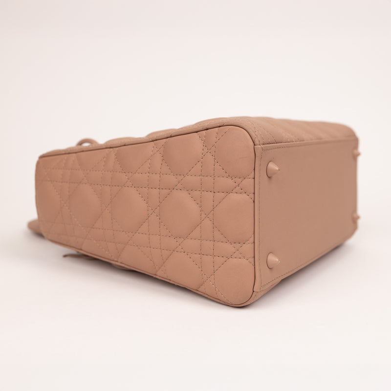 Christian Dior Taupe Matte Leather Cannage ABCDior Lady Dior Bag