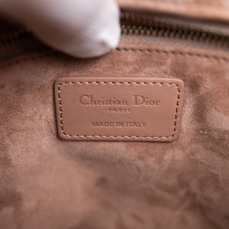 Christian Dior Taupe Matte Leather Cannage ABCDior Lady Dior Bag