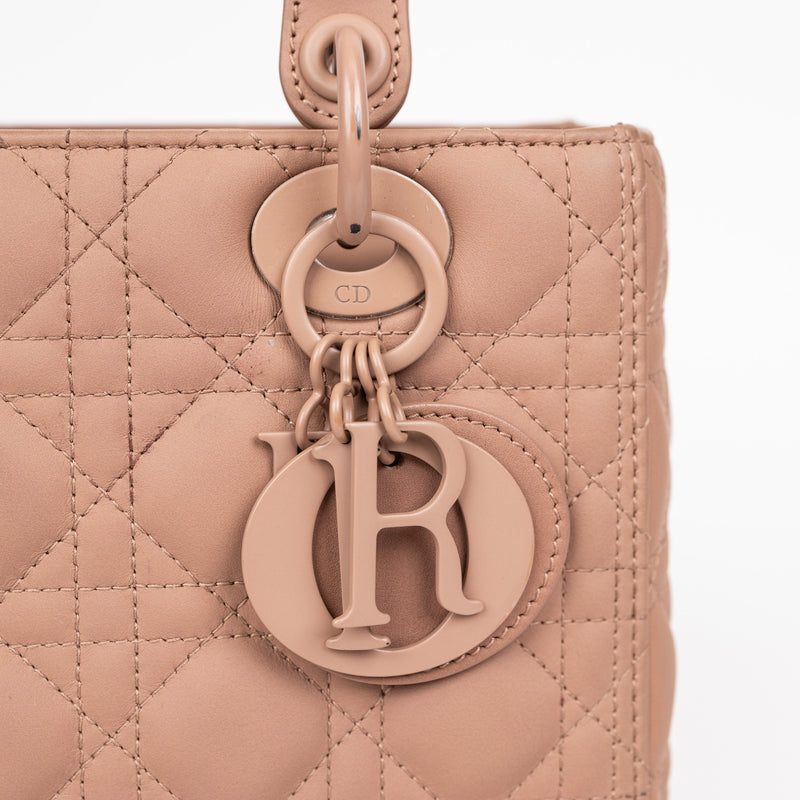 Christian Dior Taupe Matte Leather Cannage ABCDior Lady Dior Bag