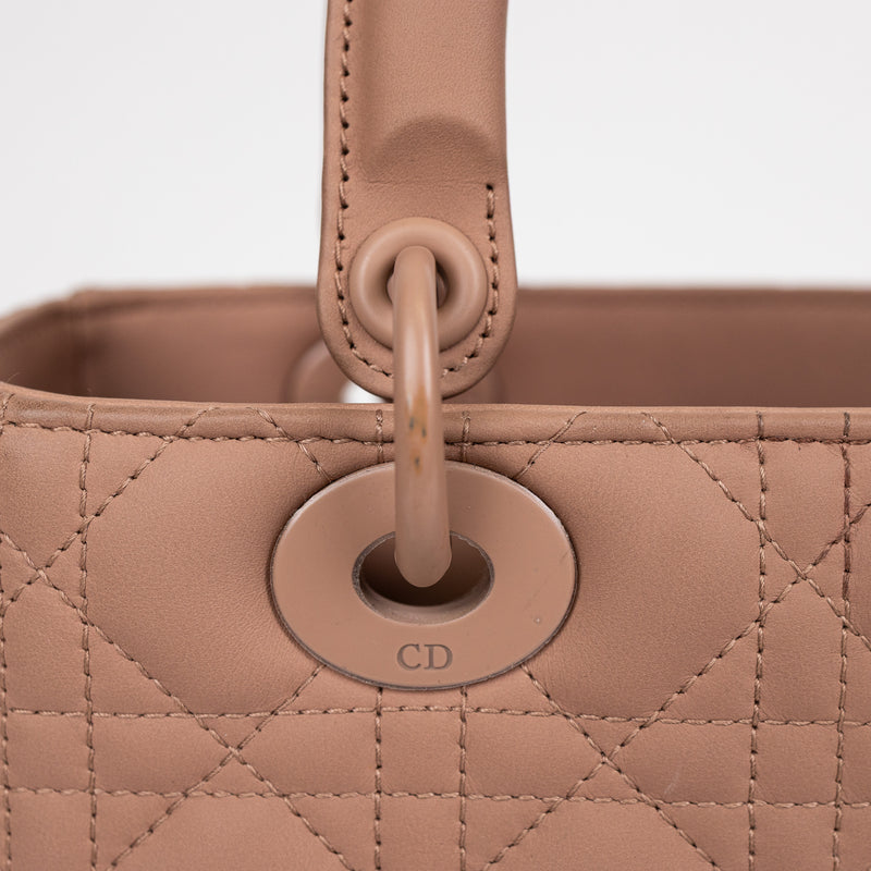 Christian Dior Taupe Matte Leather Cannage ABCDior Lady Dior Bag