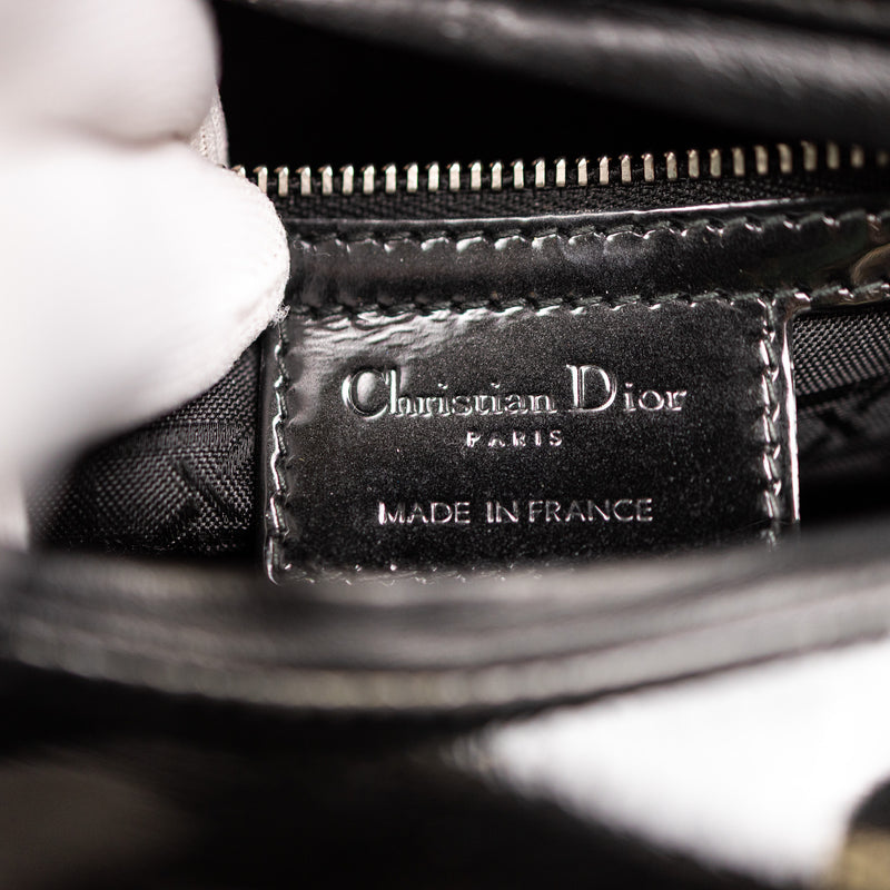 Christian Dior Black Patent Cannage Lady Dior SHW