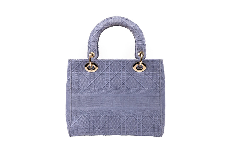 Christian Dior Blue Lady D-Lite Bag Medium – On Que Style