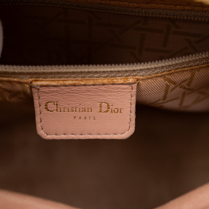 Christian Dior Pink Leather Cannage Lady Dior Bag GHW
