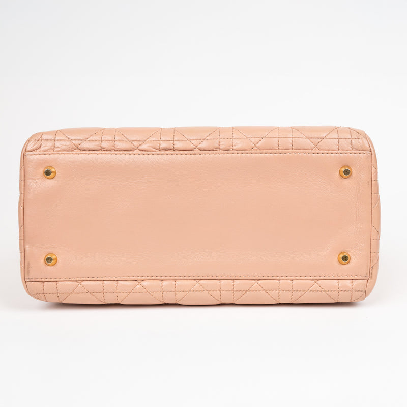 Christian Dior Pink Leather Cannage Lady Dior Bag GHW