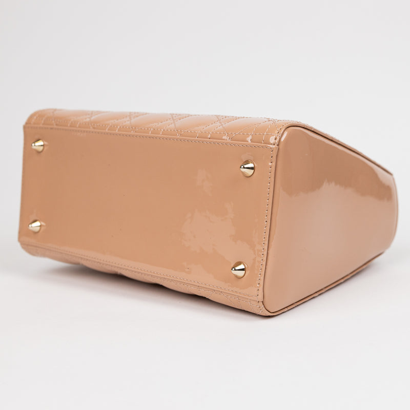 Christian Dior Pink Patent Leather Lady Dior Bag GHW