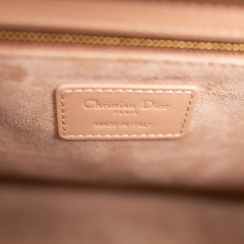 Christian Dior Pink Patent Leather Lady Dior Bag GHW