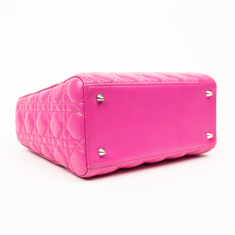 Christian Dior Pink Lambskin Lady Dior SHW Cannage Tote