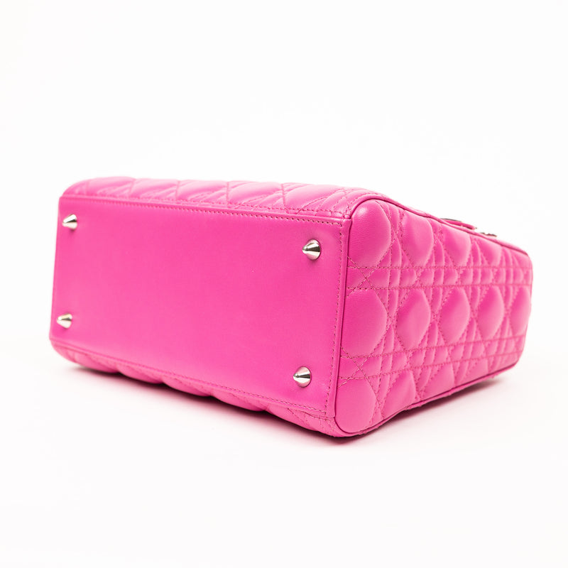 Christian Dior Pink Lambskin Lady Dior SHW Cannage Tote