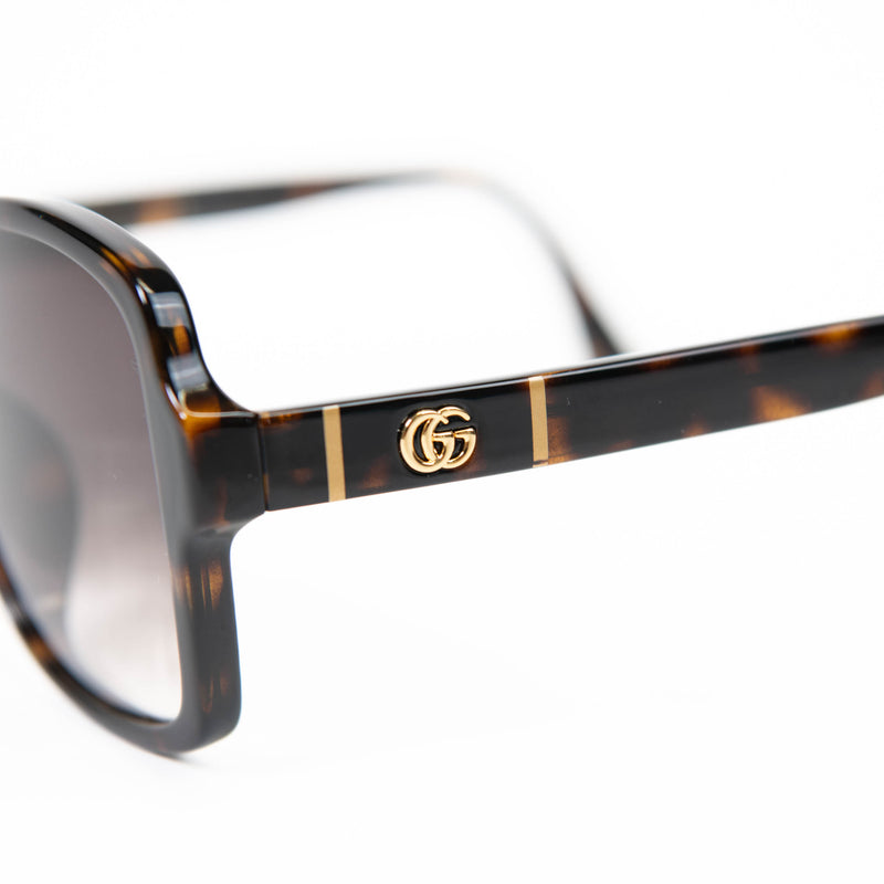 Gucci Havana Brown Acetate Square Sunglasses GG0765SA